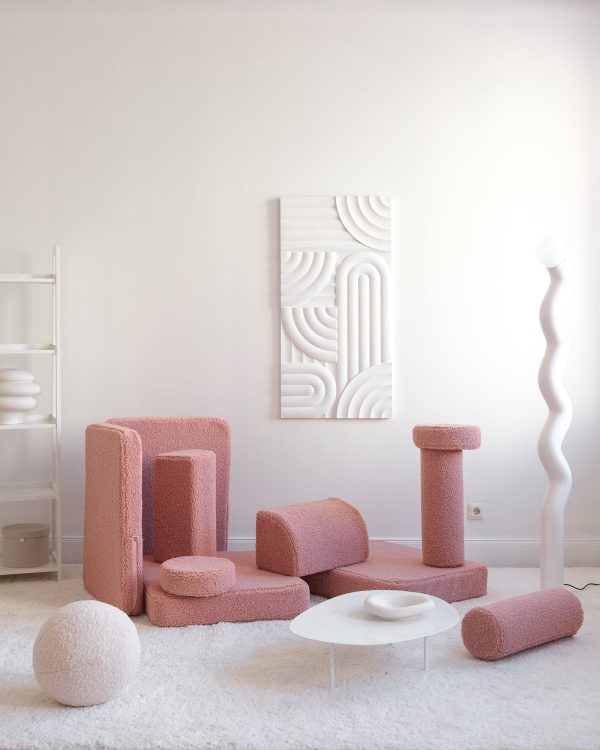 wigiwama speelbank - guava, speelset, kinderen, roze, modulaire bank, pink, teddystof, bohemian, scandinavisch, interieur