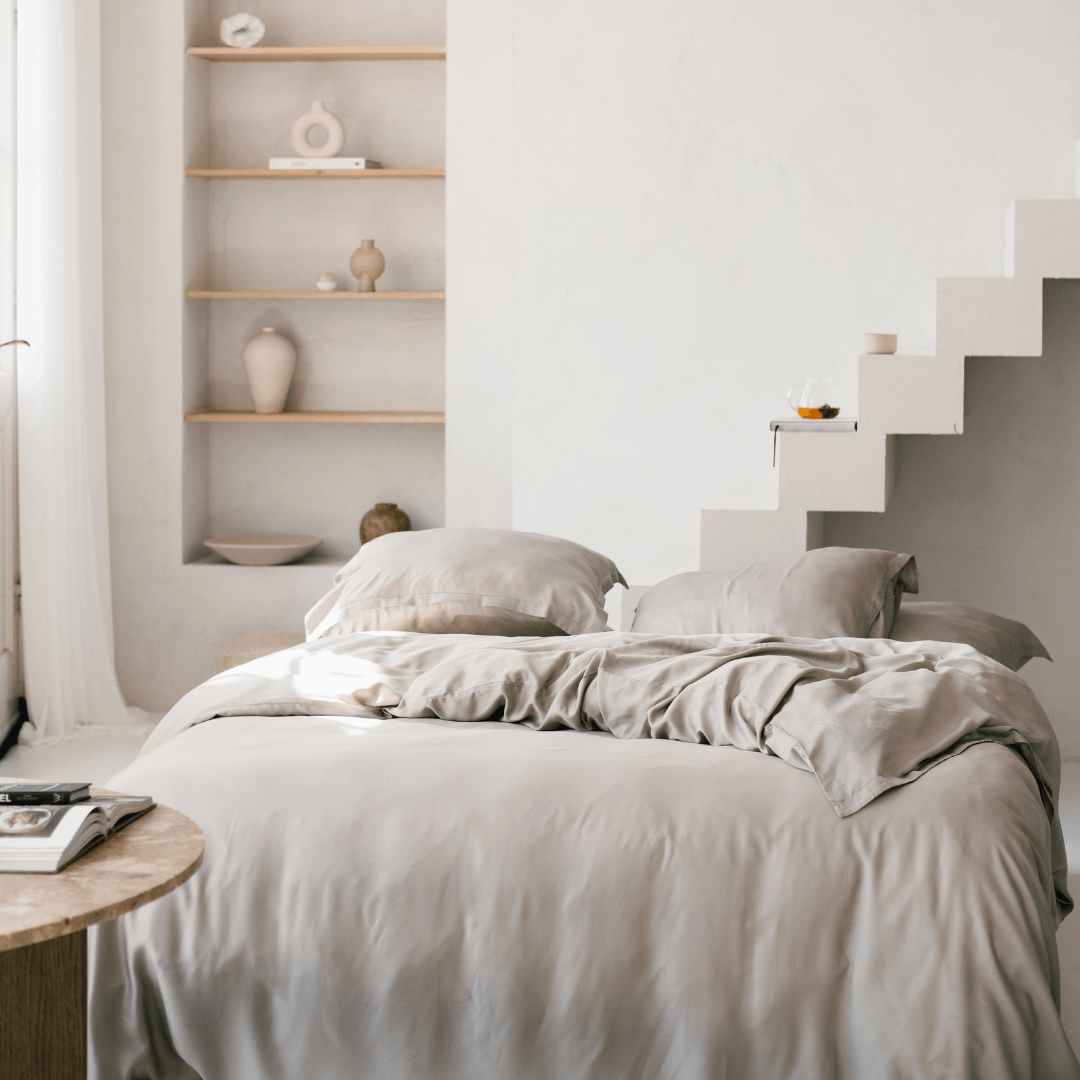 coco & cici tencel dekbedovertrek - taupe - 200x200cm - Afbeelding 4