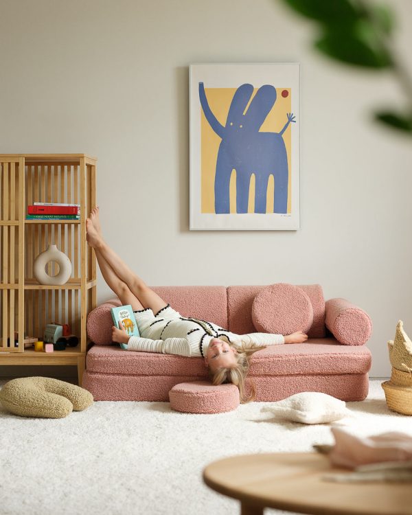 wigiwama speelbank - guava, speelset, kinderen, roze, modulaire bank, pink, teddystof, bohemian, scandinavisch, interieur