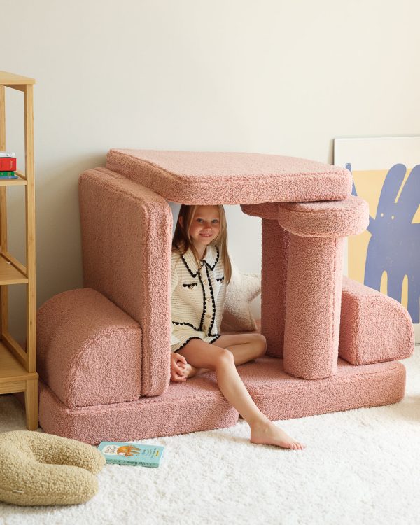 wigiwama speelbank - guava, speelset, kinderen, roze, modulaire bank, pink, teddystof, bohemian, scandinavisch, interieur
