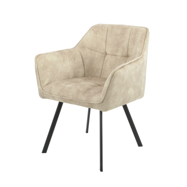 starfurn eetkamerstoel emma - taupe - velvet - armstoel - japandi