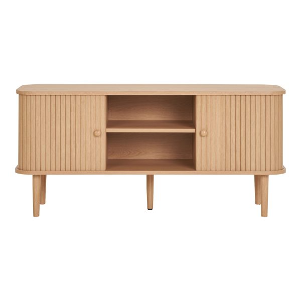 house nordic tv meubel nikko dennenhout latten - basic, bohemian, japandi en vintage woonstijl, 2 deuren