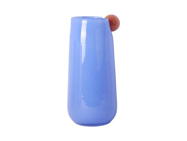 present time vaas bolita - blauw - Ø16cm - glas - large, moderne pop-art woonstijl