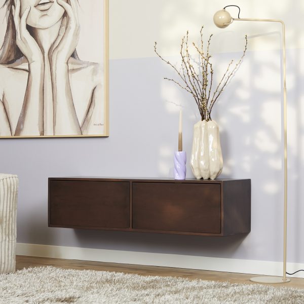 starfurn zwevend tv meubel vision - walnoot - 120 cm - Afbeelding 2