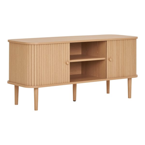 house nordic tv meubel nikko dennenhout latten - basic, bohemian, japandi en vintage woonstijl, 2 deuren