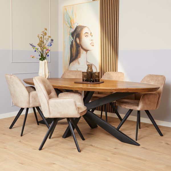 starfurn eetkamerstoel nova - beige - 2 stuks - Afbeelding 4