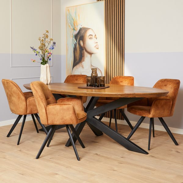 starfurn eetkamerstoel nova - goud - set van 2 - Afbeelding 4