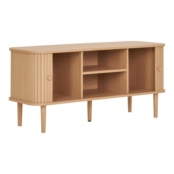 house nordic tv meubel nikko dennenhout latten - basic, bohemian, japandi en vintage woonstijl, 2 deuren