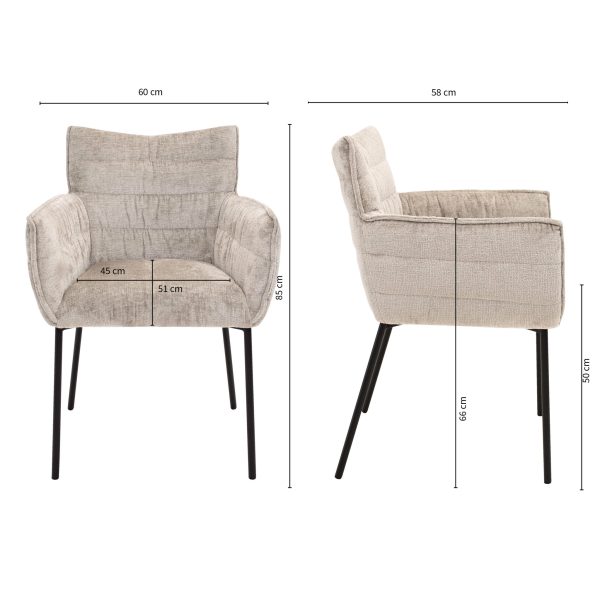 kick eetkamerstoel goos - grijs / beige - Afbeelding 6