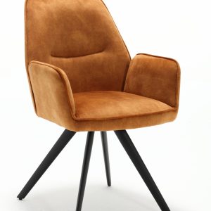 starfurn eetkamerstoel nova - goud - velvet - armstoel