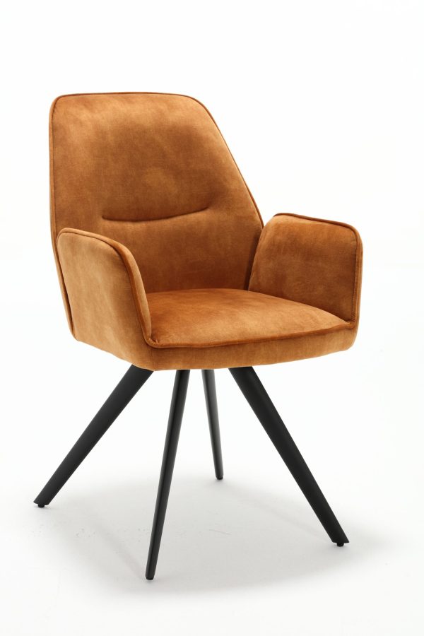starfurn eetkamerstoel nova - goud - velvet - armstoel