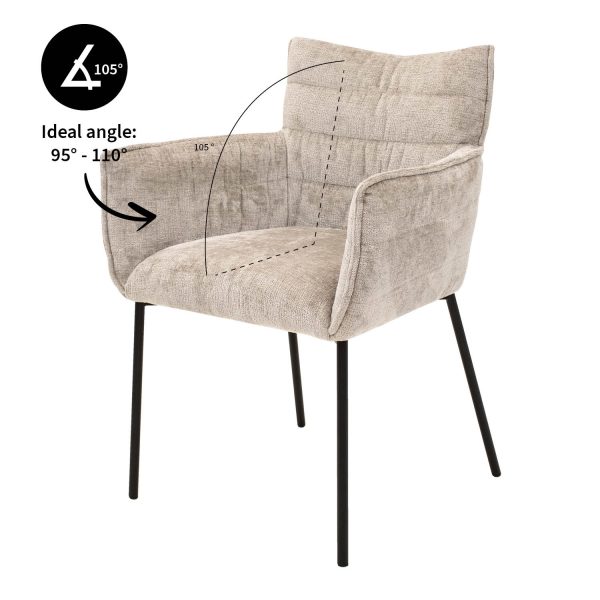 kick eetkamerstoel goos - grijs / beige - Afbeelding 9