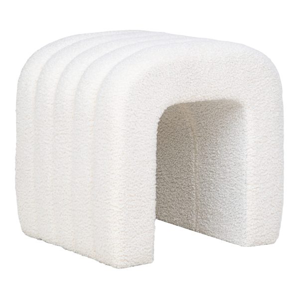 house nordic colma poef - bouclé - wit