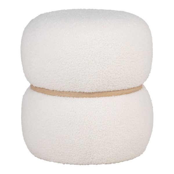 house nordic milford poef - bouclé - wit