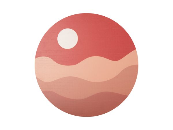 present time wanddecoratie sunset - bruin - Ø40 cm