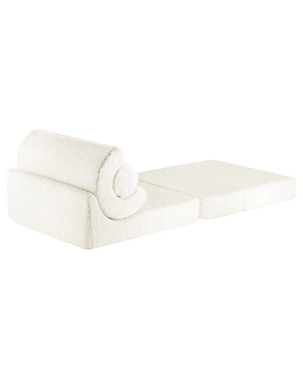wigiwama flipster kinderstoel – cream white, crème, teddystof, wit, stapelbare speelset, scandinavische kinderkamer