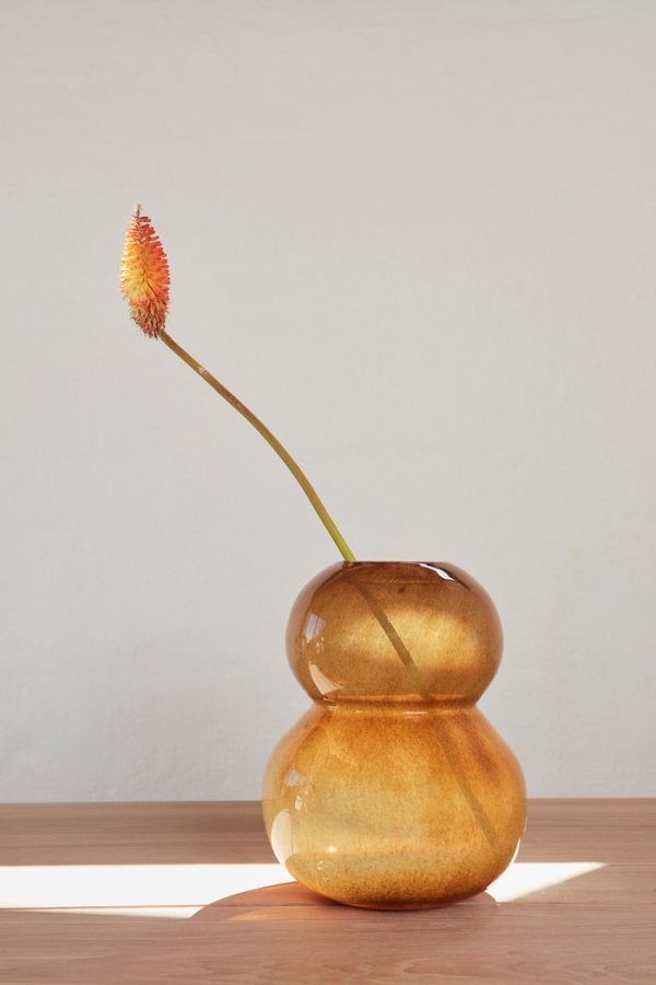 oyoy living lasi vaas - amber - large - Afbeelding 3