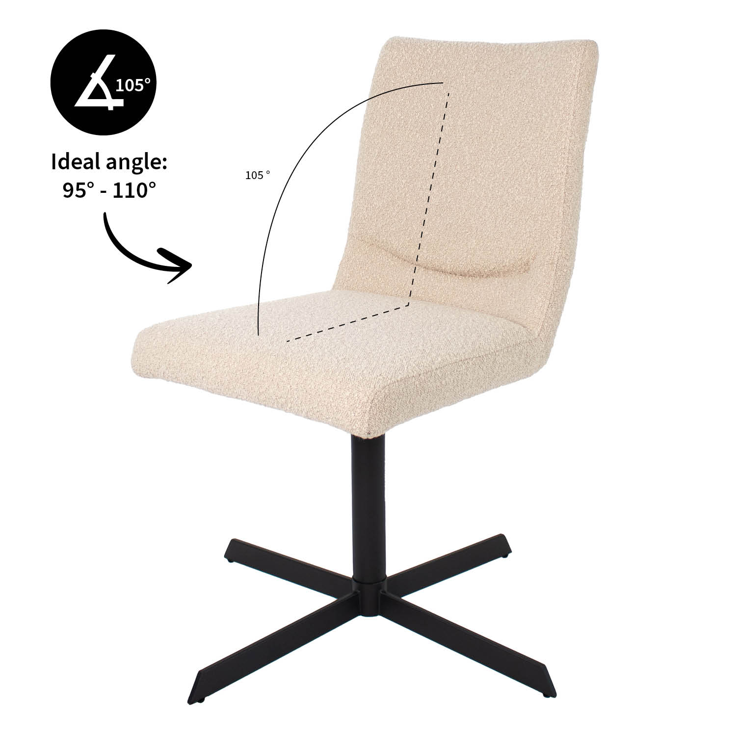 kick draaistoel sam - beige - Afbeelding 5