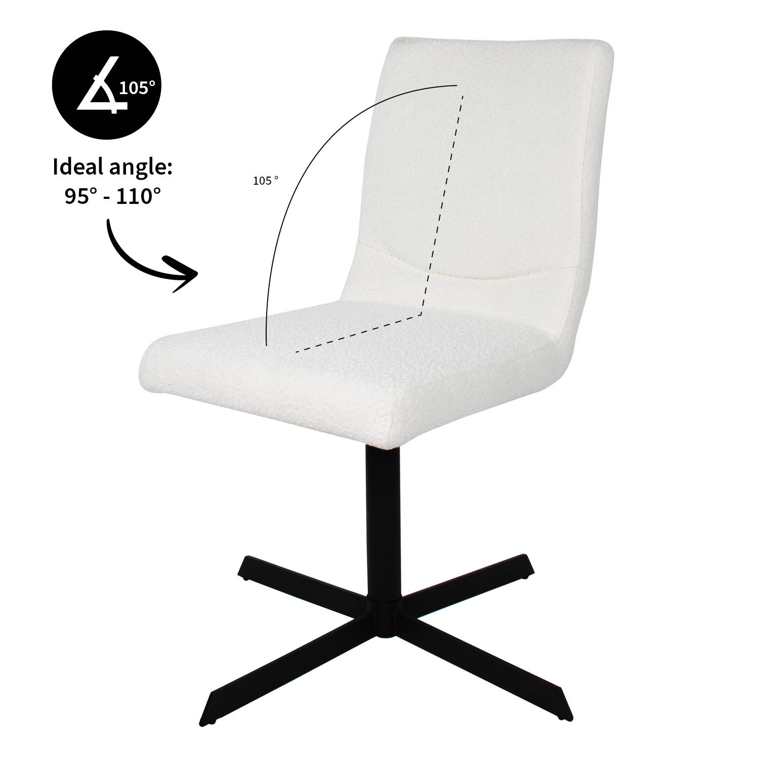 kick draaistoel sam - wit - Afbeelding 5