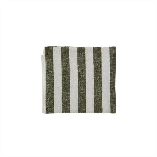 oyoy living gestreept tafelkleed - olijf - 140x260 cm