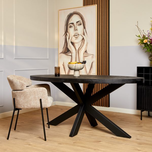 starfurn eettafel denver - zwart - ovaal - 180 cm - Afbeelding 2