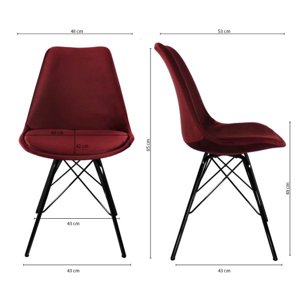 kick kuipstoel velvet - rood - Afbeelding 2