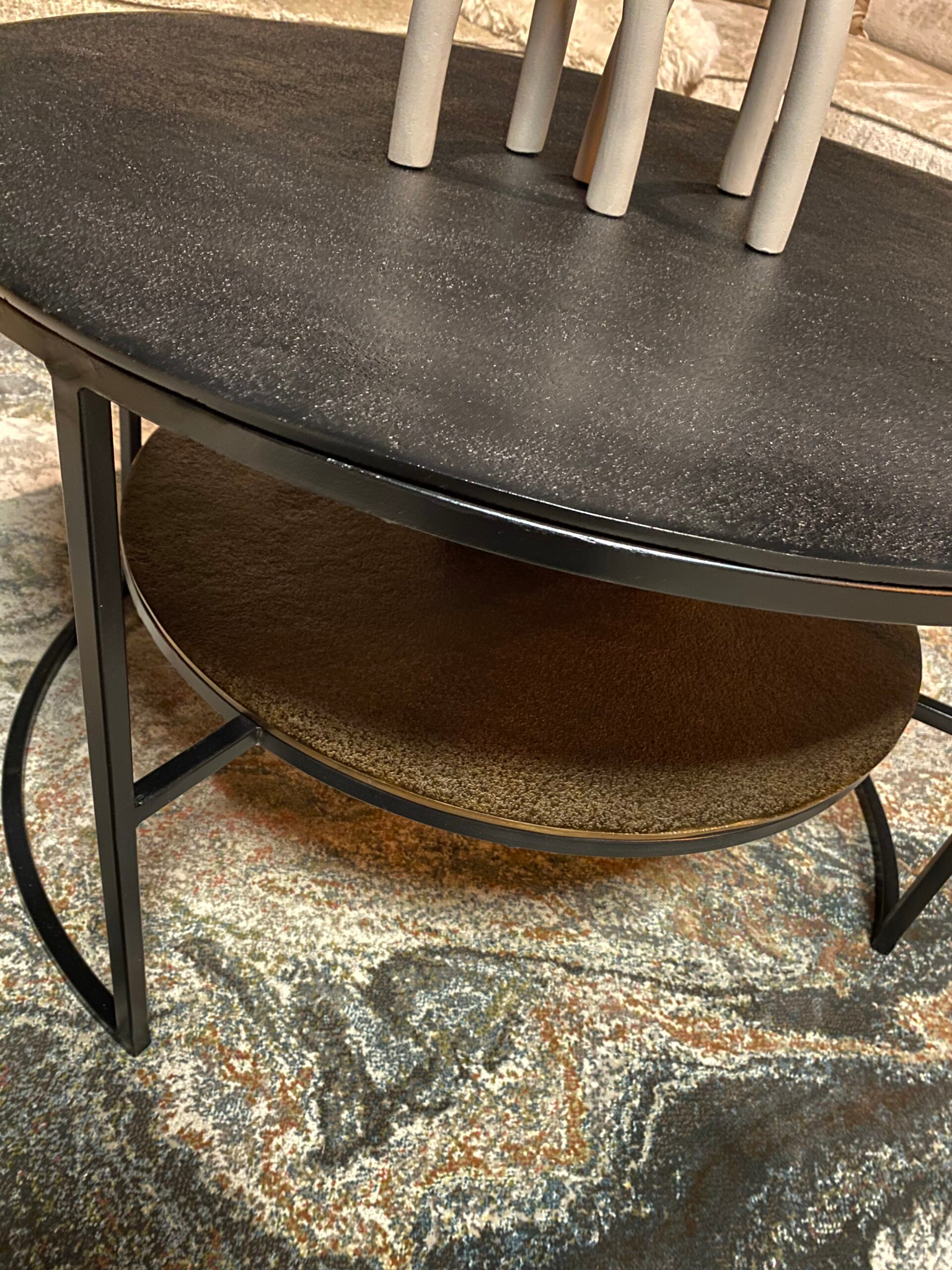 starfurn salontafel lecia - zwart & goud - ø80 cm - Afbeelding 6