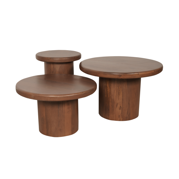 starfurn salontafel maya - walnoot - set van 3