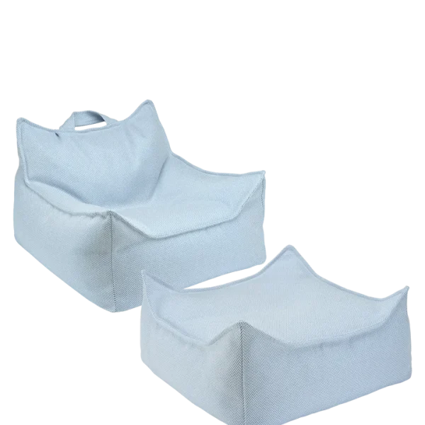 wigiwama outdoor set - zitzak & ottoman - azure - 10% korting - bundel - zwembad meubels - blauw - scandinavisch - bohemian