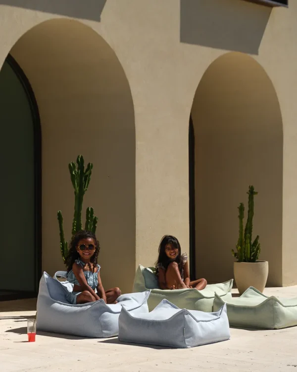 wigiwama outdoor set - zitzak & ottoman - azure - 10% korting - bundel - zwembad meubels - blauw - scandinavisch - bohemian