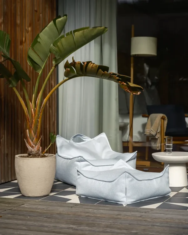 wigiwama outdoor set - zitzak & ottoman - azure - 10% korting - bundel - zwembad meubels - blauw - scandinavisch - bohemian