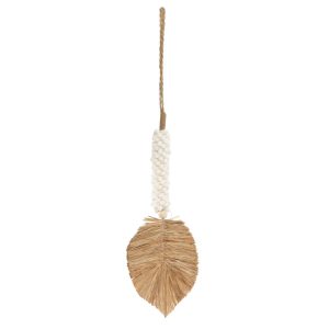 bazar bizar de raffia & schelpen hangdecoratie - wit & naturel