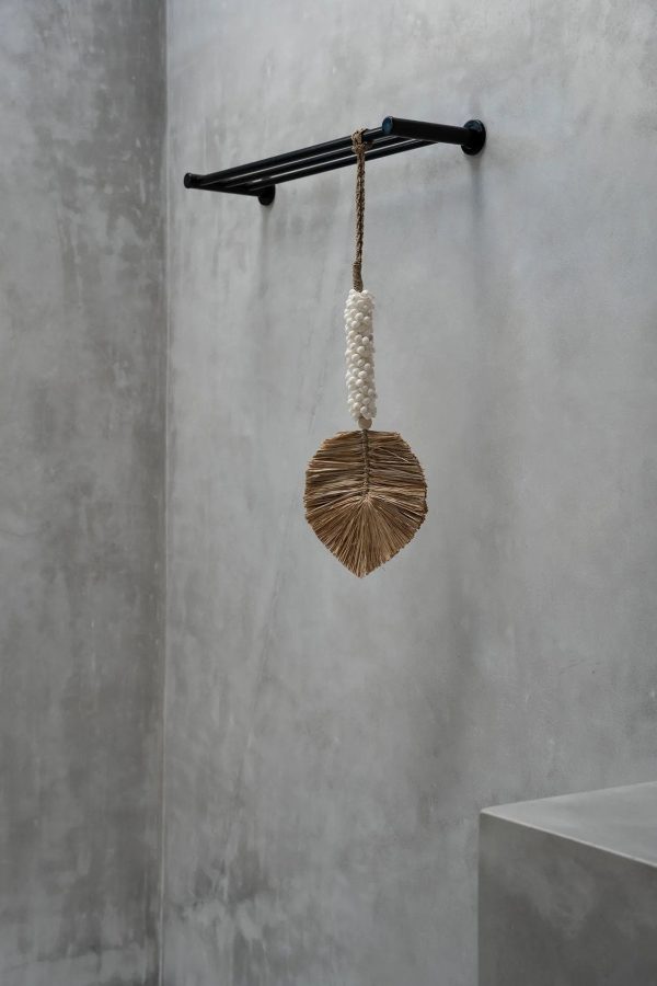 bazar bizar de raffia & schelpen hangdecoratie - wit & naturel - Afbeelding 2