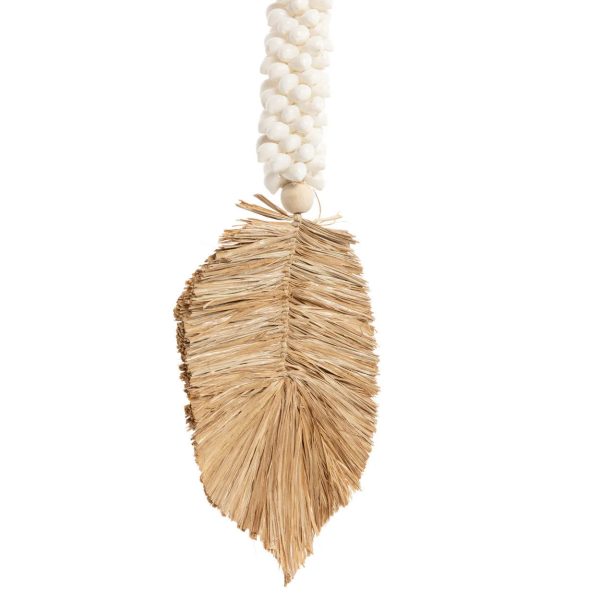 bazar bizar de raffia & schelpen hangdecoratie - wit & naturel - Afbeelding 4