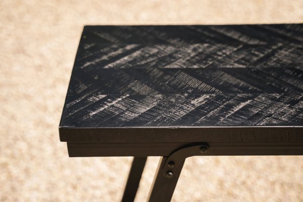 bazar bizar de visgraat bartafel - zwart - 60x140 cm - Afbeelding 3