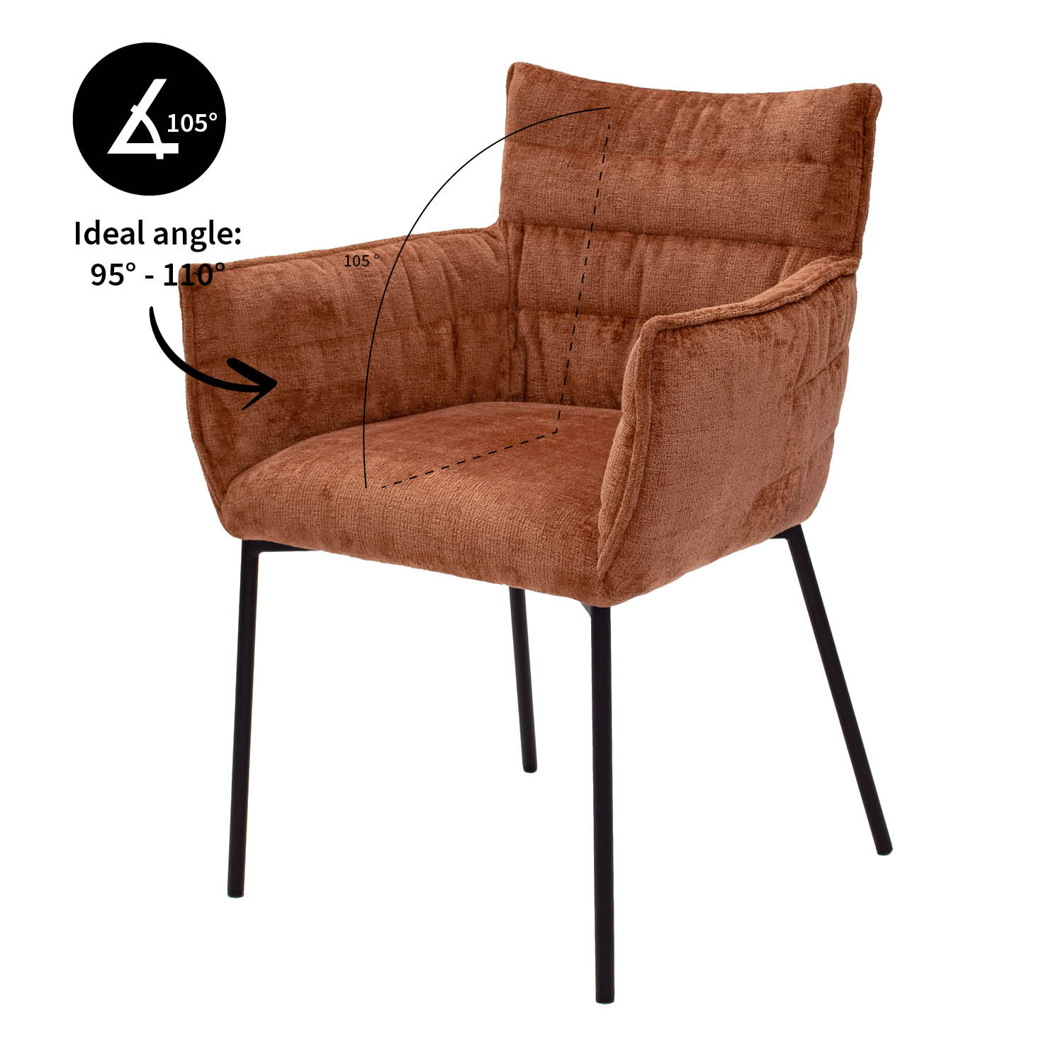 kick eetkamerstoel goos - terra - Afbeelding 8