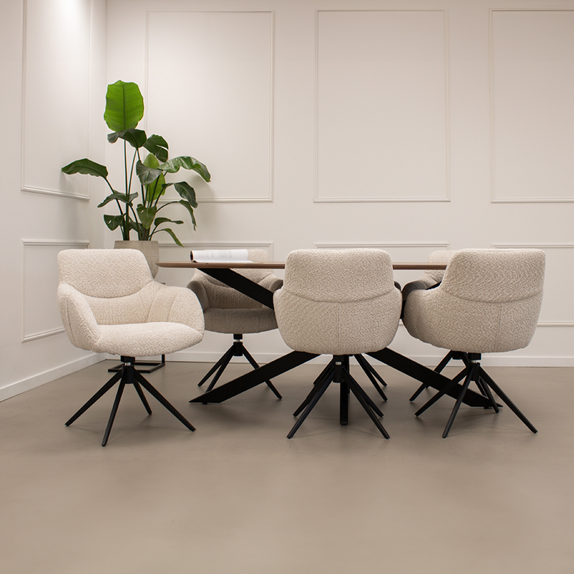 kick draaibare eetkamerstoel fer – donkergrijs - Afbeelding 3