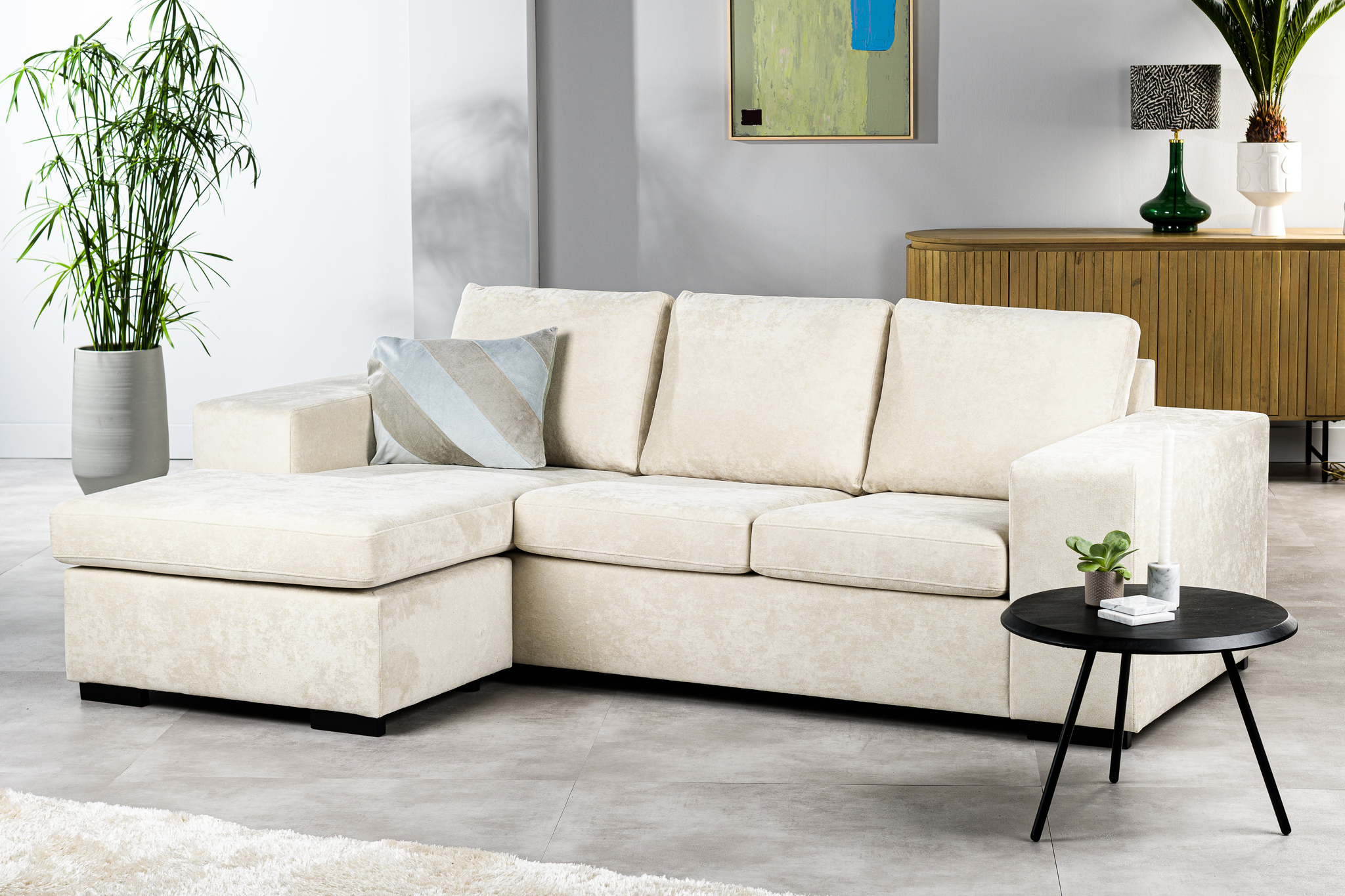 qnus wonen hoekbank hotel - beige