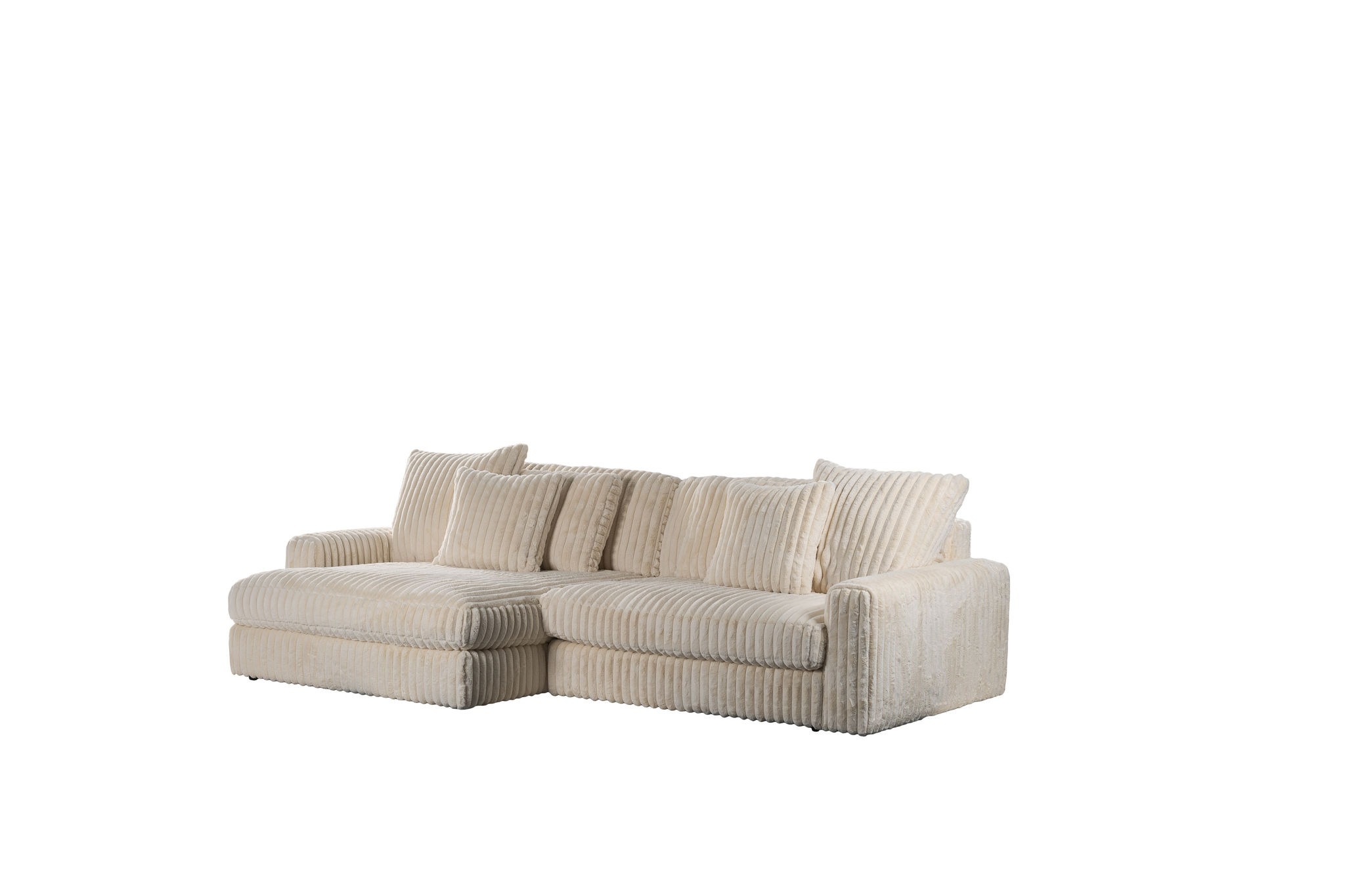 qnus wonen 3-zitsbank met chaise longue - beige - Afbeelding 3