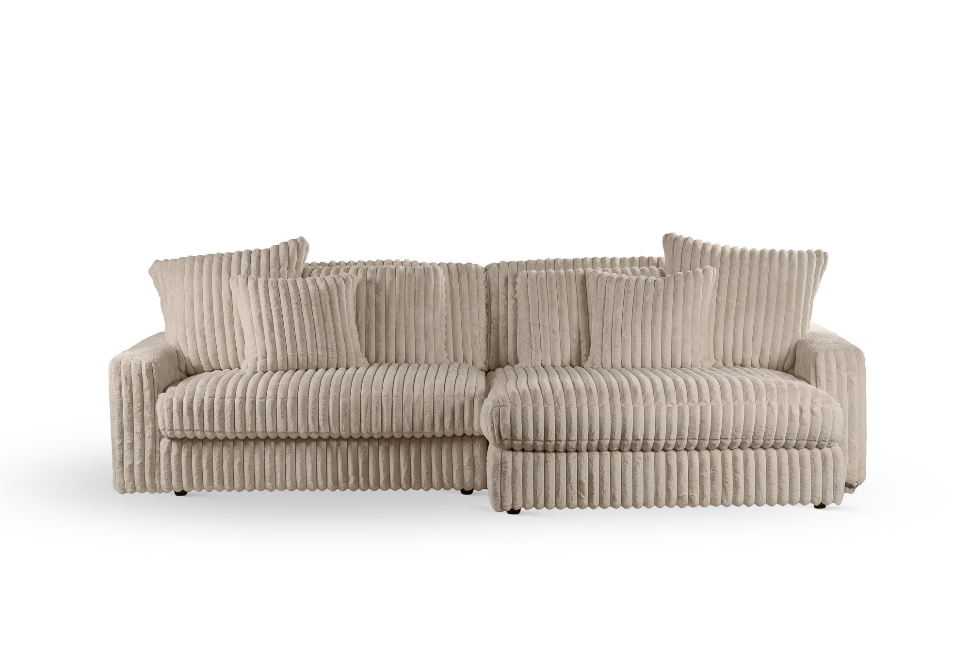 qnus wonen 3-zitsbank met chaise longue - beige - Afbeelding 6