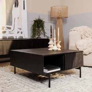 starfurn salontafel madison - zwart - 80x80 cm