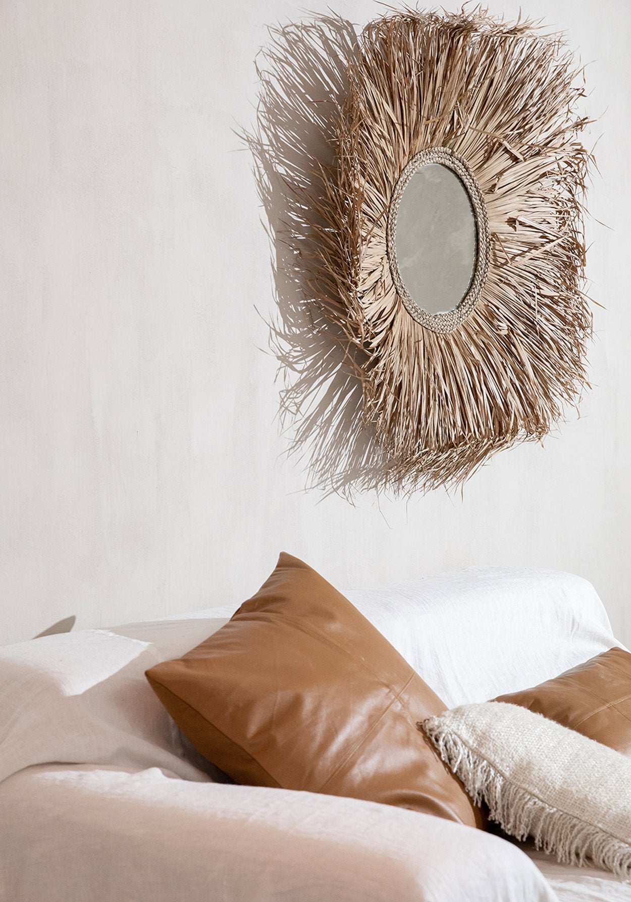 bazar bizar vier paneel kussenhoes - leer - camel - 60x60cm - Afbeelding 5