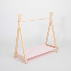 sweet home kledingrek tipi – dennenhout & roze