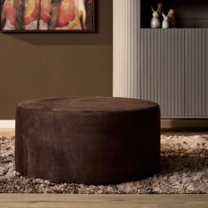 mysofa hocker – bruin – ø80 cm