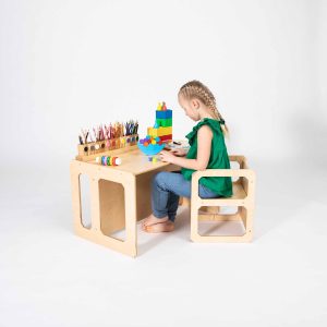 sweet home montessori speeltafel met stoel – hout
