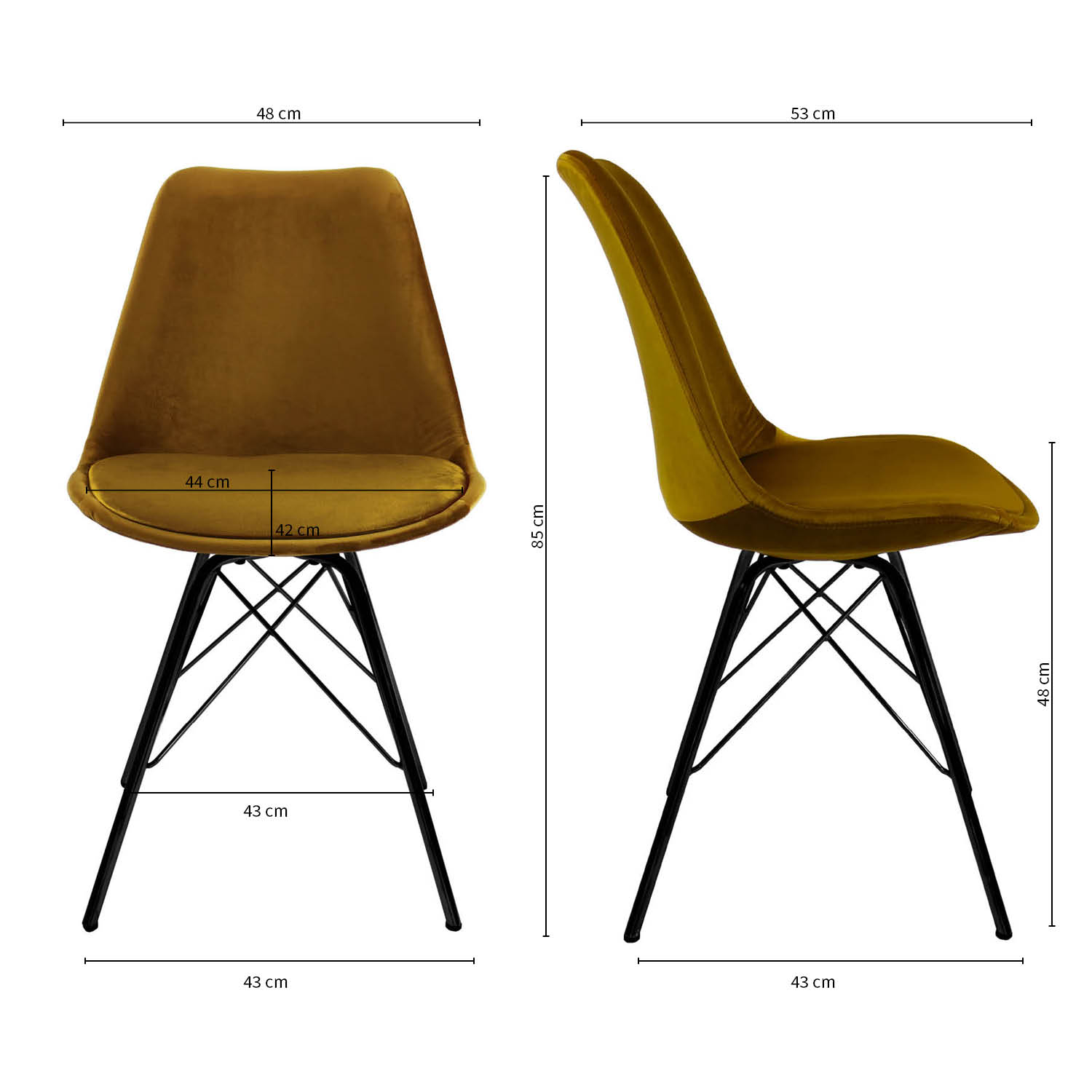 kick kuipstoel velvet - goud - Afbeelding 2