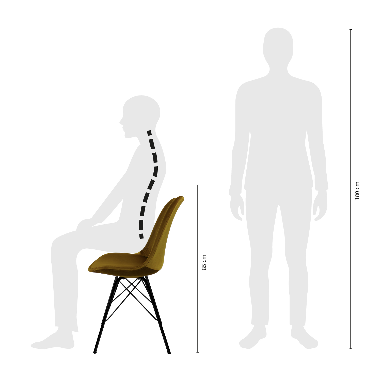 kick kuipstoel velvet - goud - Afbeelding 15