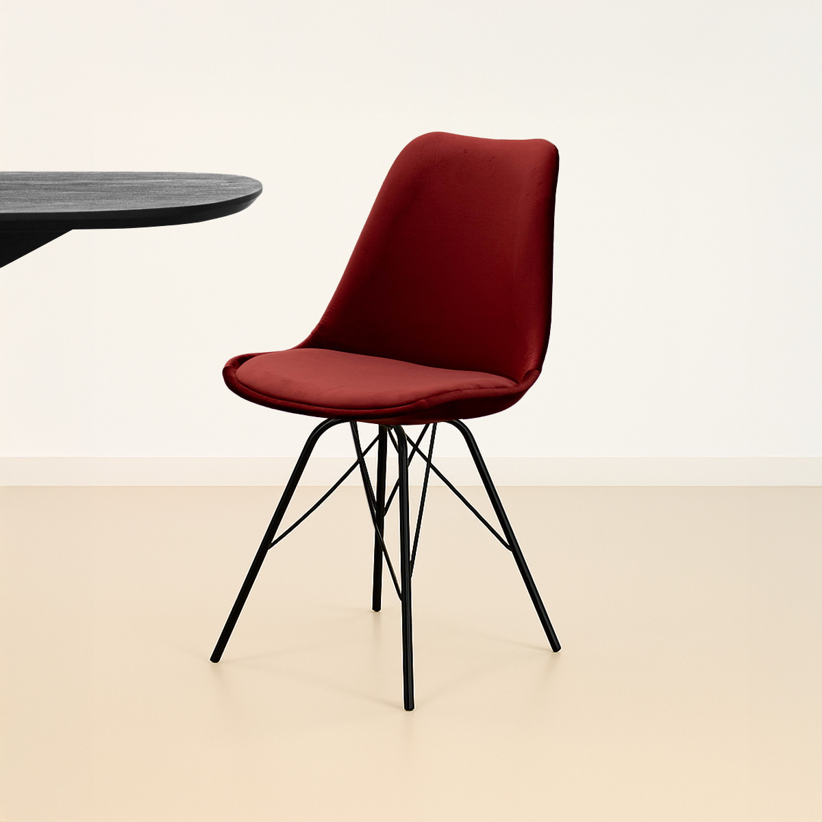 kick kuipstoel velvet - rood - Afbeelding 2