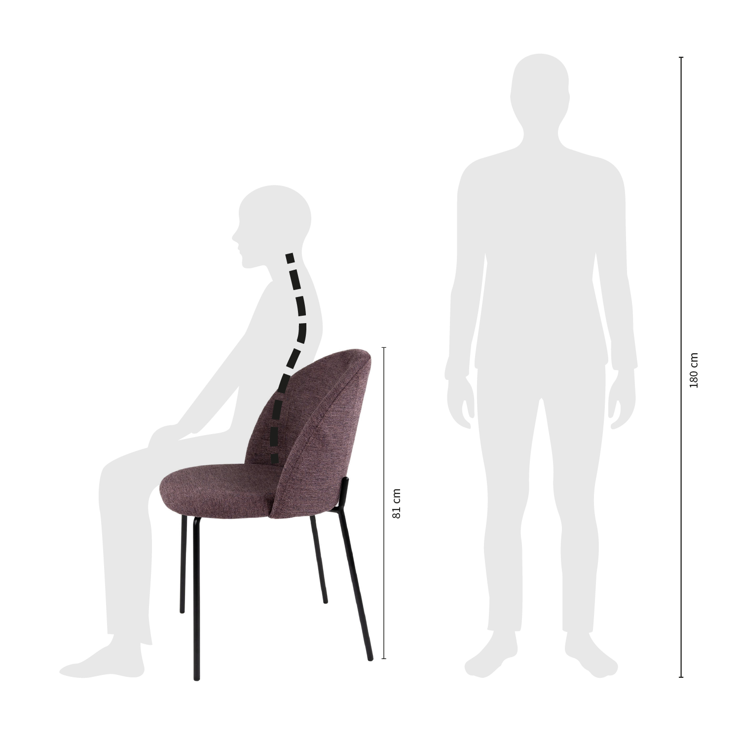 kick eetkamerstoel noa - paars - Afbeelding 13