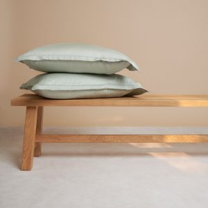 coco & cici tensel sateen kussensloop - grijs & groen